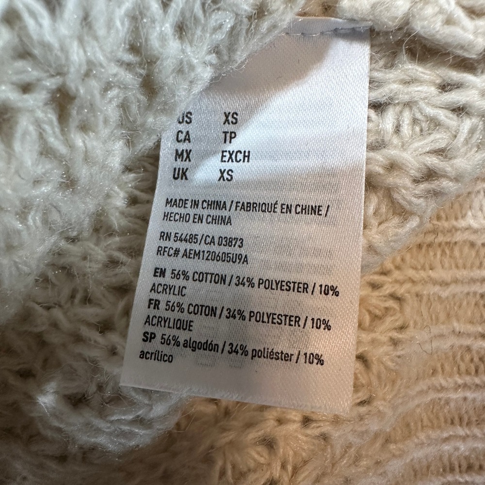 American Eagle Outfitters Women's Cream Knit Pullover Sweater XS‎ Cotton Blend - Picture 6 of 8